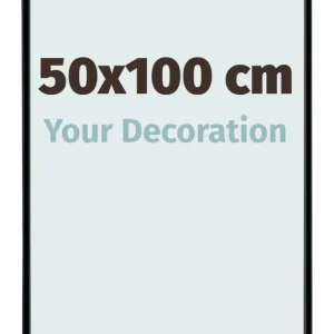 Bilderrahmen 50x100 cm - Schwarz Matt - Kunststoff - Evry