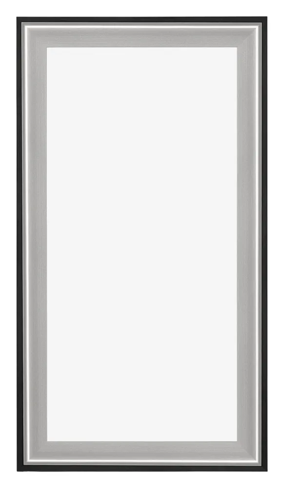 Bilderrahmen 50x100 cm - Schwarz Silber Poliert - Holz - Birmingham