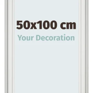 Bilderrahmen 50x100 cm - Weiß Gemasert - MDF - Lazio