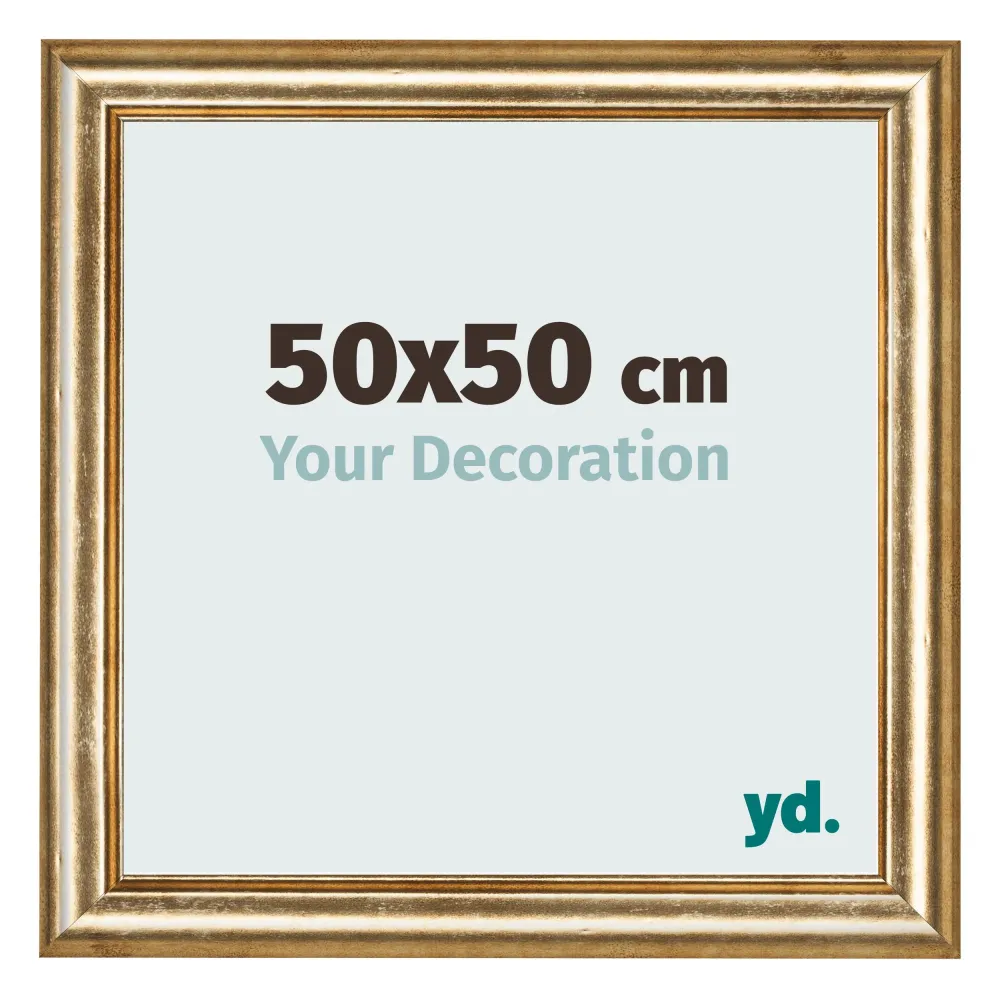 Bilderrahmen 50x50 cm - Gold Antik - MDF - Lazio