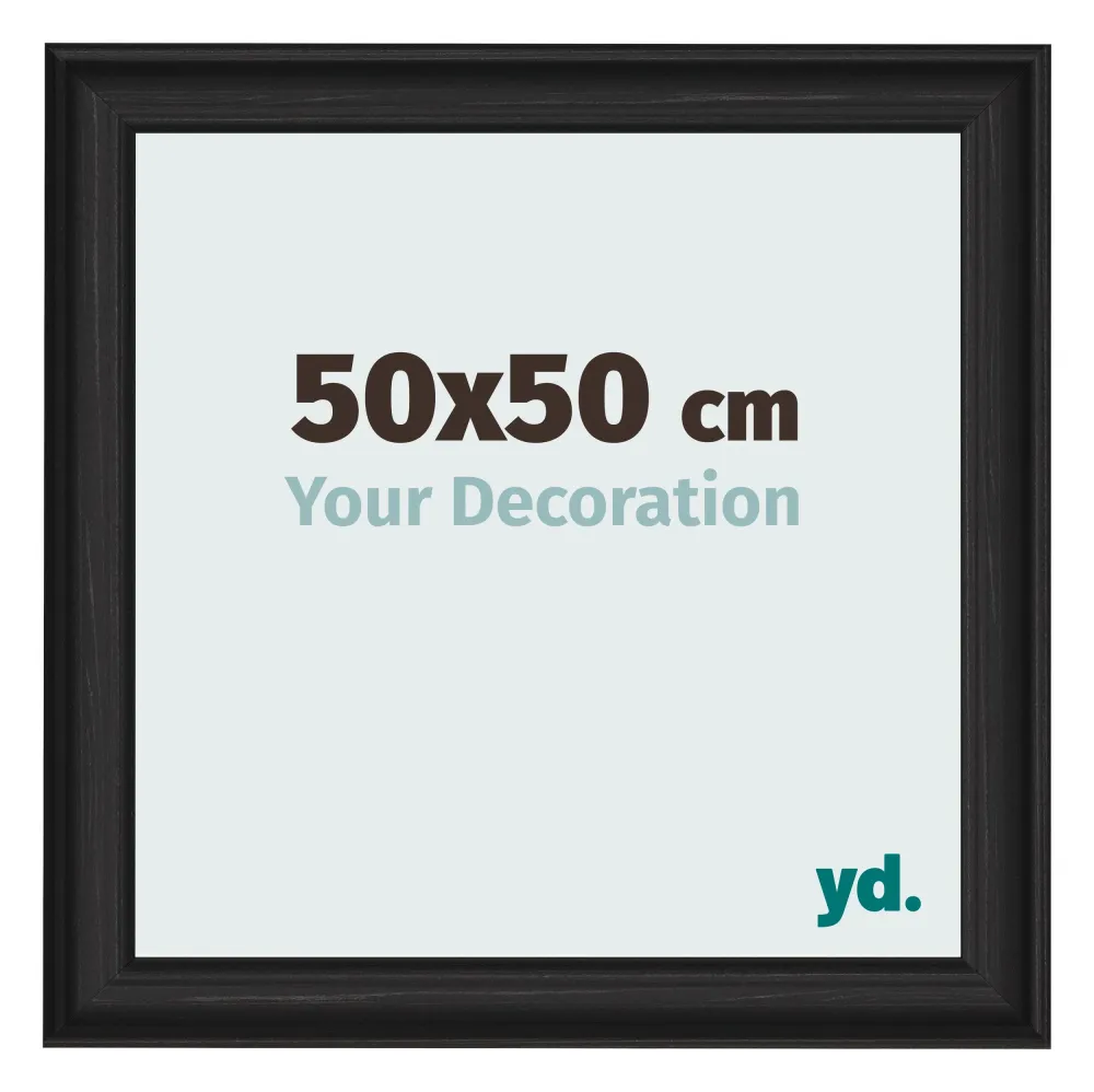 Bilderrahmen 50x50 cm - Schwarz Gemasert - MDF - Lazio