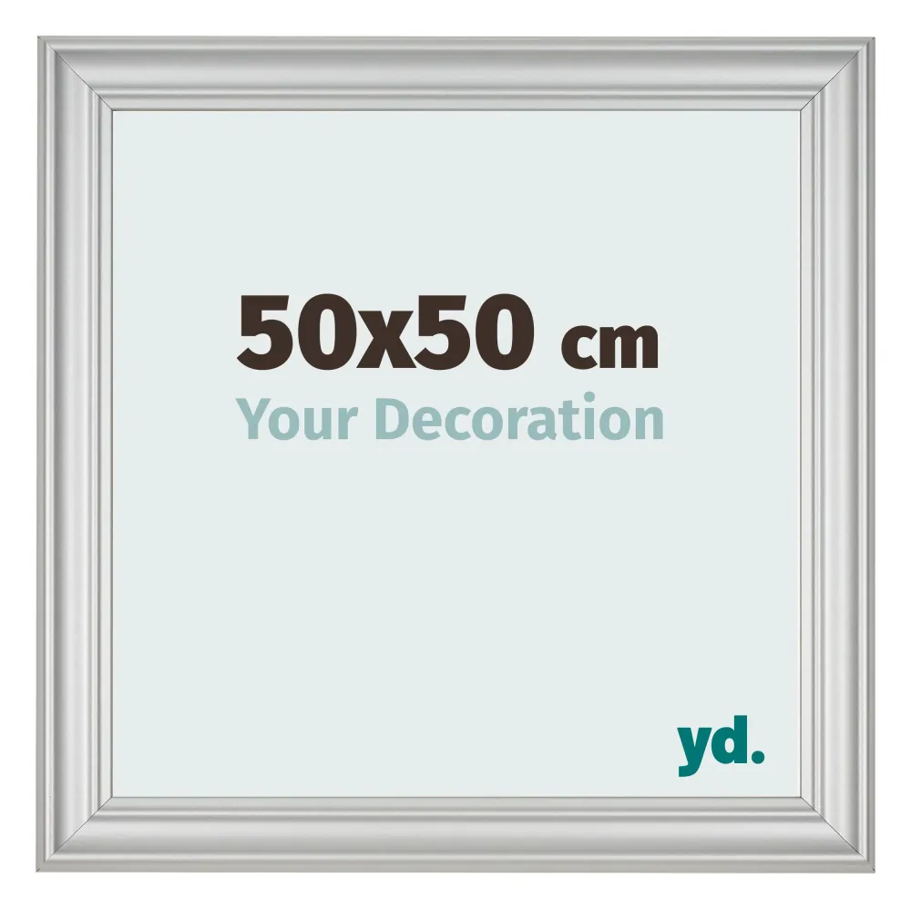 Bilderrahmen 50x50 cm - Silber Matt - MDF - Lazio