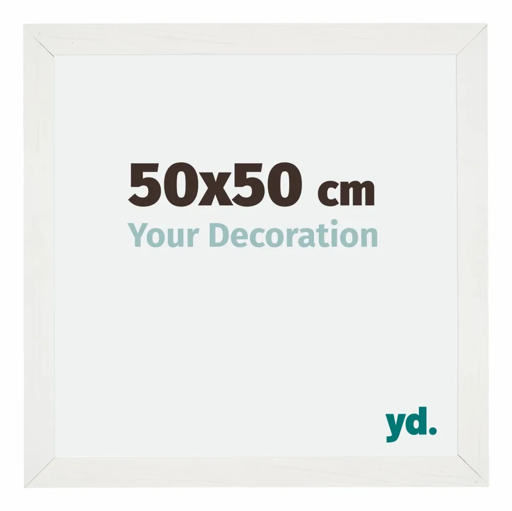 Bilderrahmen 50x50 cm - Weiss Gemasert - MDF - Mura