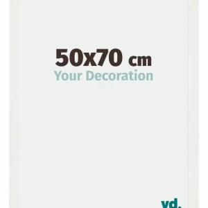 Bilderrahmen 50x70 cm - Weiss Gemasert - MDF - Mura