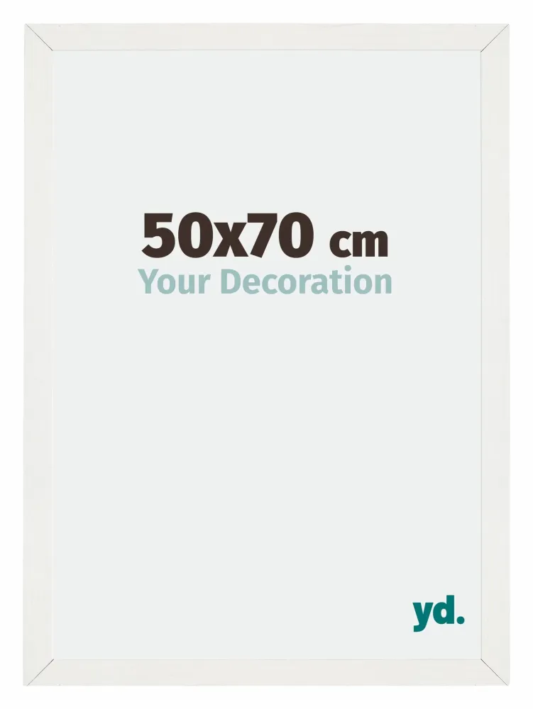 Bilderrahmen 50x70 cm - Weiss Gemasert - MDF - Mura