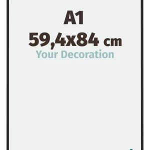 Bilderrahmen A1 - 59,4x84 cm - Schwarz Hochglanz - Aluminium - Miami