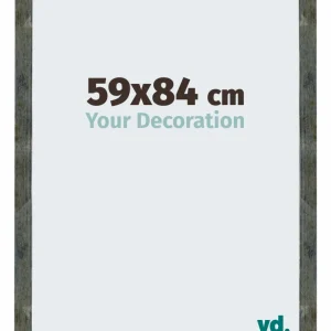 Bilderrahmen 59x84 cm - Blau Gold Meliert - MDF - Mura