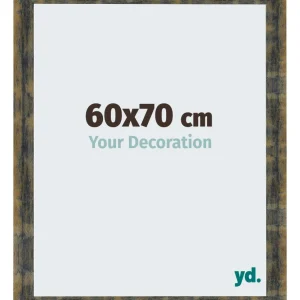 Bilderrahmen 60x70 cm - Blau Gold Meliert - MDF - Pisa