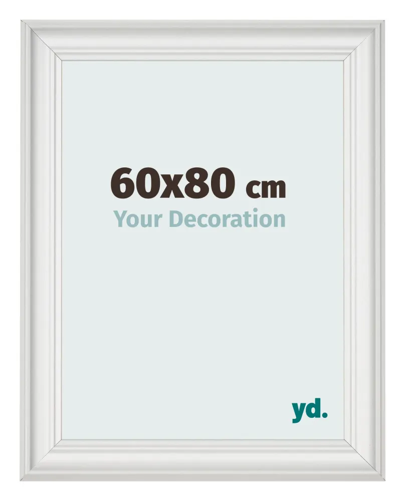 Bilderrahmen 60x80 cm - Weiß Gemasert - MDF - Lazio