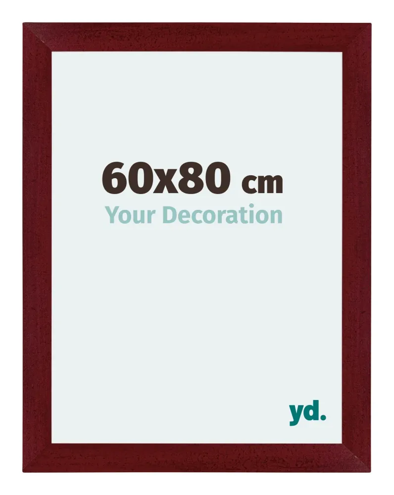 Bilderrahmen 60x80 cm - Weinrot Gewischt - MDF - Mura