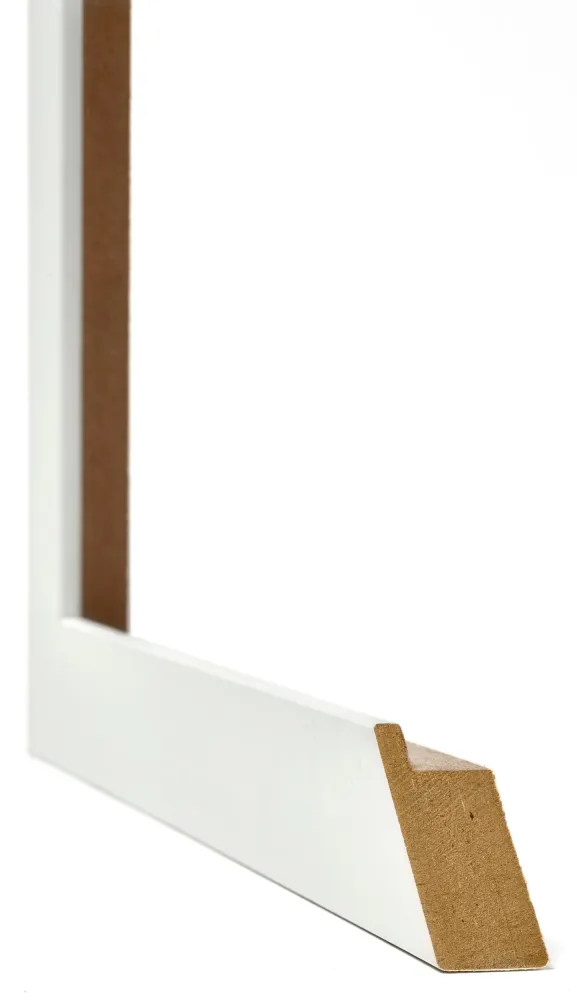 Bilderrahmen 60x80 cm - Weiss Gemasert - MDF - Mura