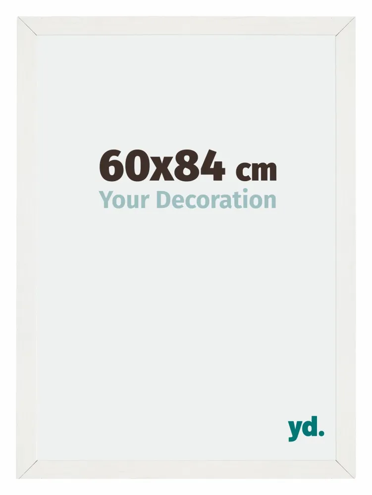 Bilderrahmen 60x84 cm - Weiss Gemasert - MDF - Mura
