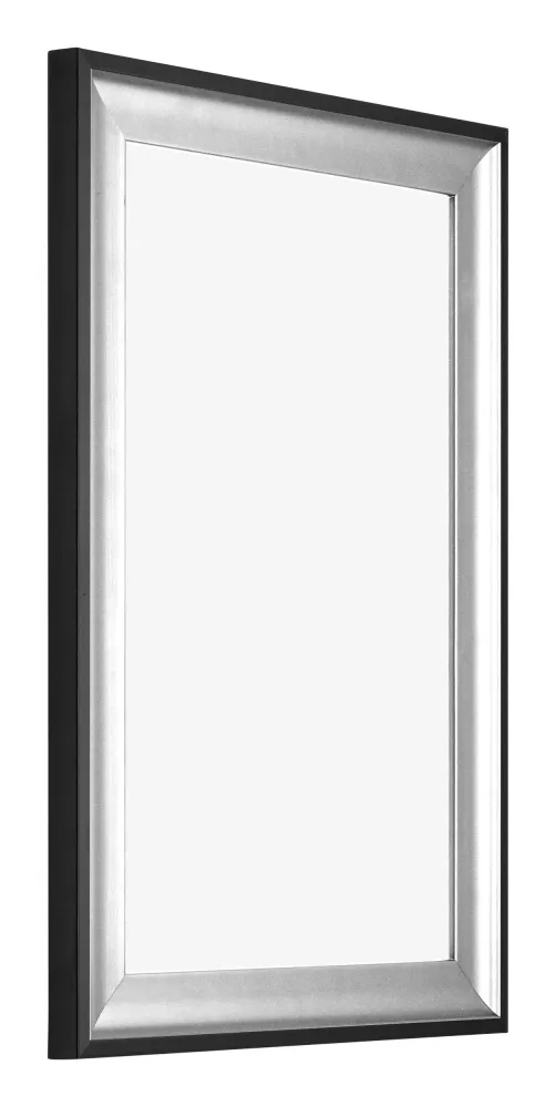 Bilderrahmen 61x91,5 cm - Schwarz Silber Poliert - Holz - Birmingham