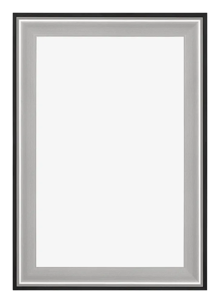 Bilderrahmen 61x91,5 cm - Schwarz Silber Poliert - Holz - Birmingham