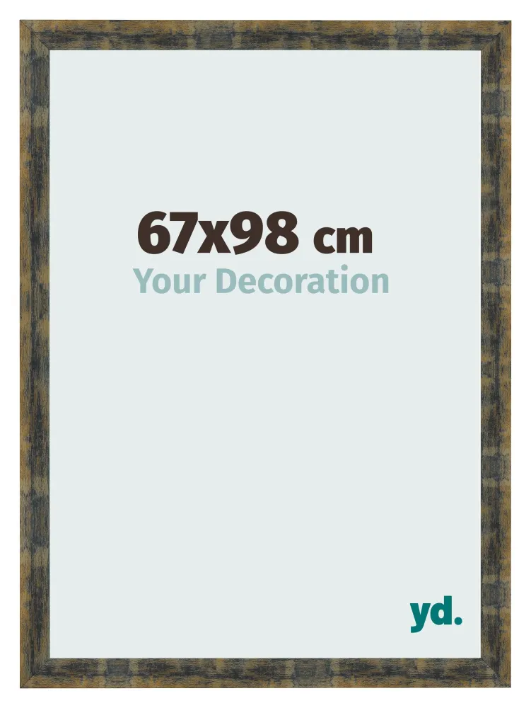 Bilderrahmen 67x98 cm - Blau Gold Meliert - MDF - Pisa