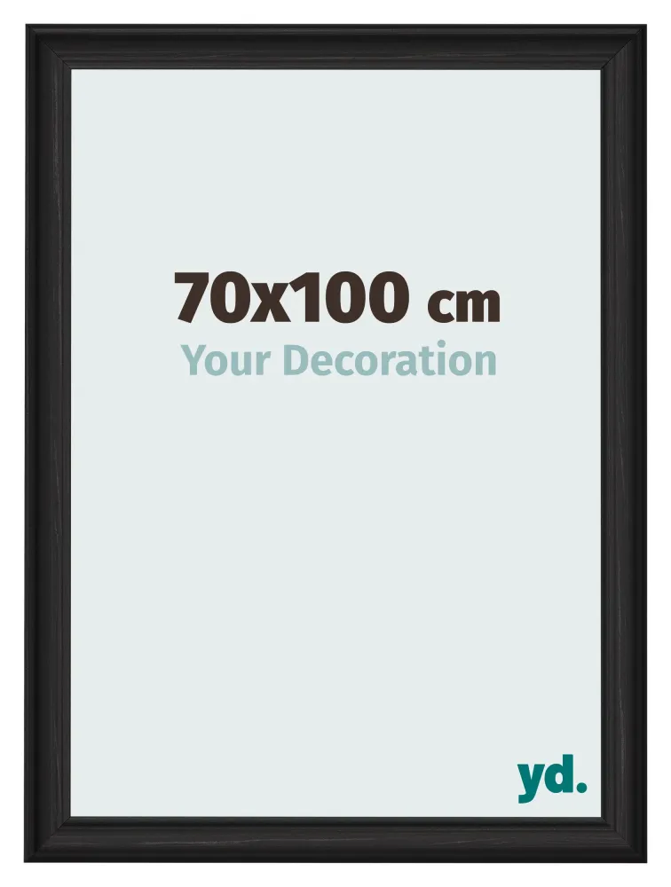 Bilderrahmen 70x100 cm - Schwarz Gemasert - MDF - Lazio
