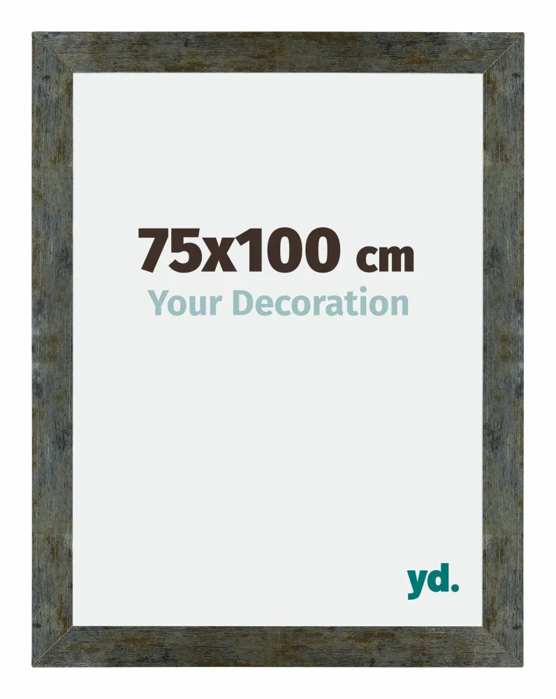Bilderrahmen 75x100 cm - Blau Gold Meliert - MDF - Mura