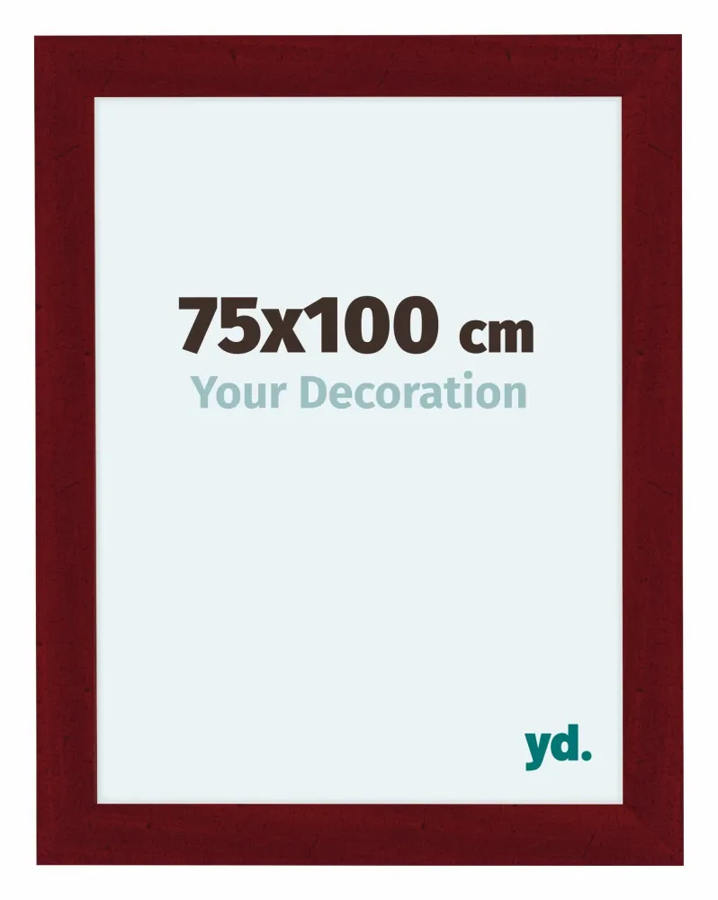 Bilderrahmen 75x100 cm - Weinrot Gewischt - MDF - Como