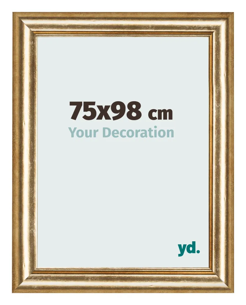 Bilderrahmen 75x98 cm - Gold Antik - MDF - Lazio