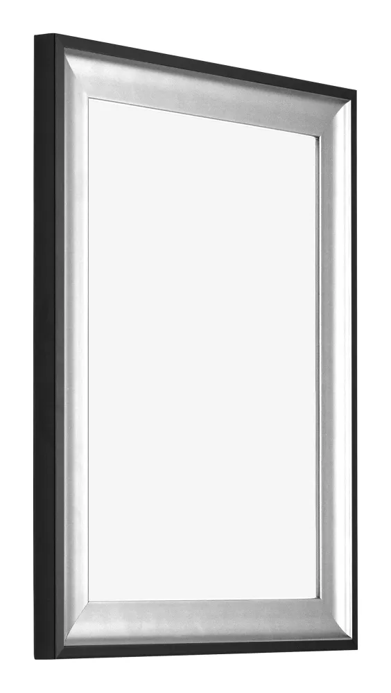 Bilderrahmen 75x98 cm - Schwarz Silber Poliert - Holz - Birmingham