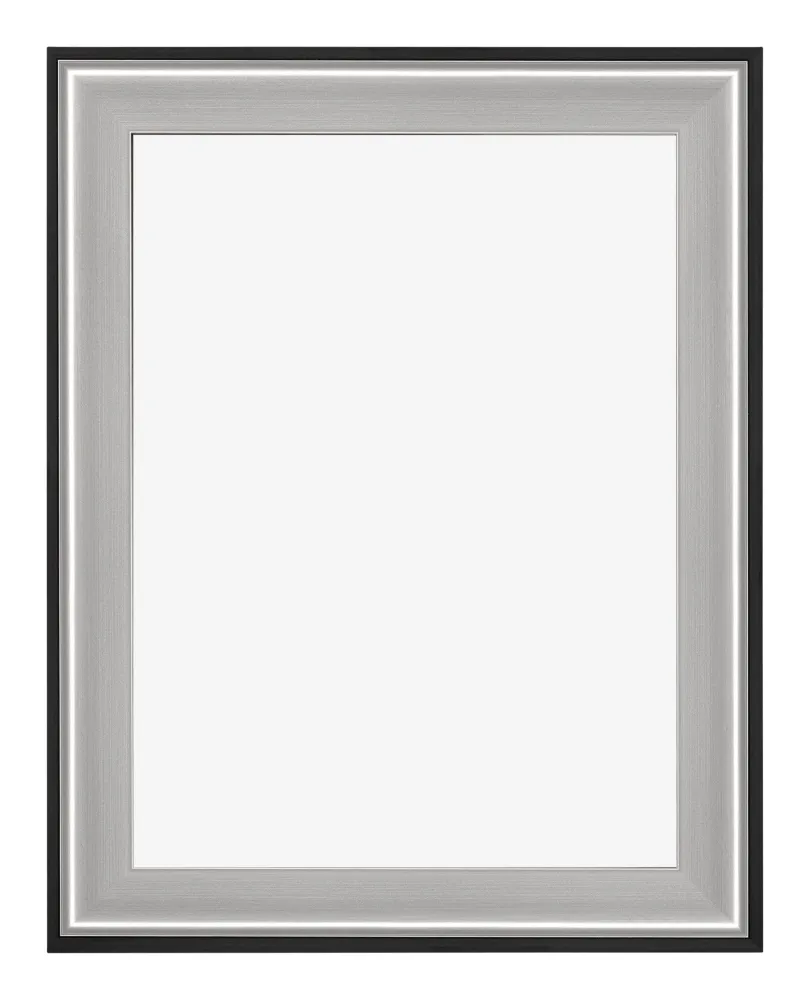 Bilderrahmen 75x98 cm - Schwarz Silber Poliert - Holz - Birmingham