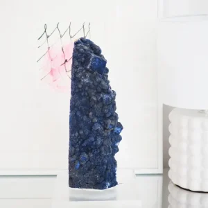 XL Blueberry Fluorite mit Halter . Ständer ca. 30 x 9 cm . PARADISE COLLECTION - Huanggang Mine. Innere Mongolei China RARE