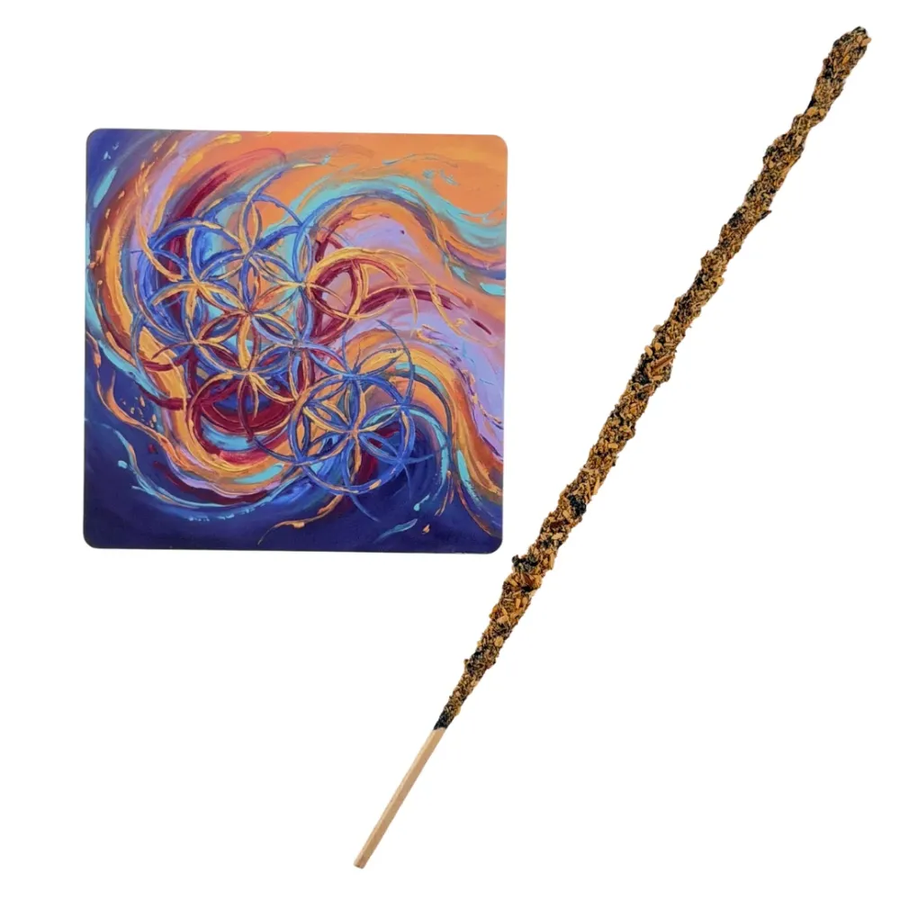 Blume des Lebens – Motiv 7 | Abstrakter Räucherstäbchenhalter aus Acryl - 10 × 10 cm