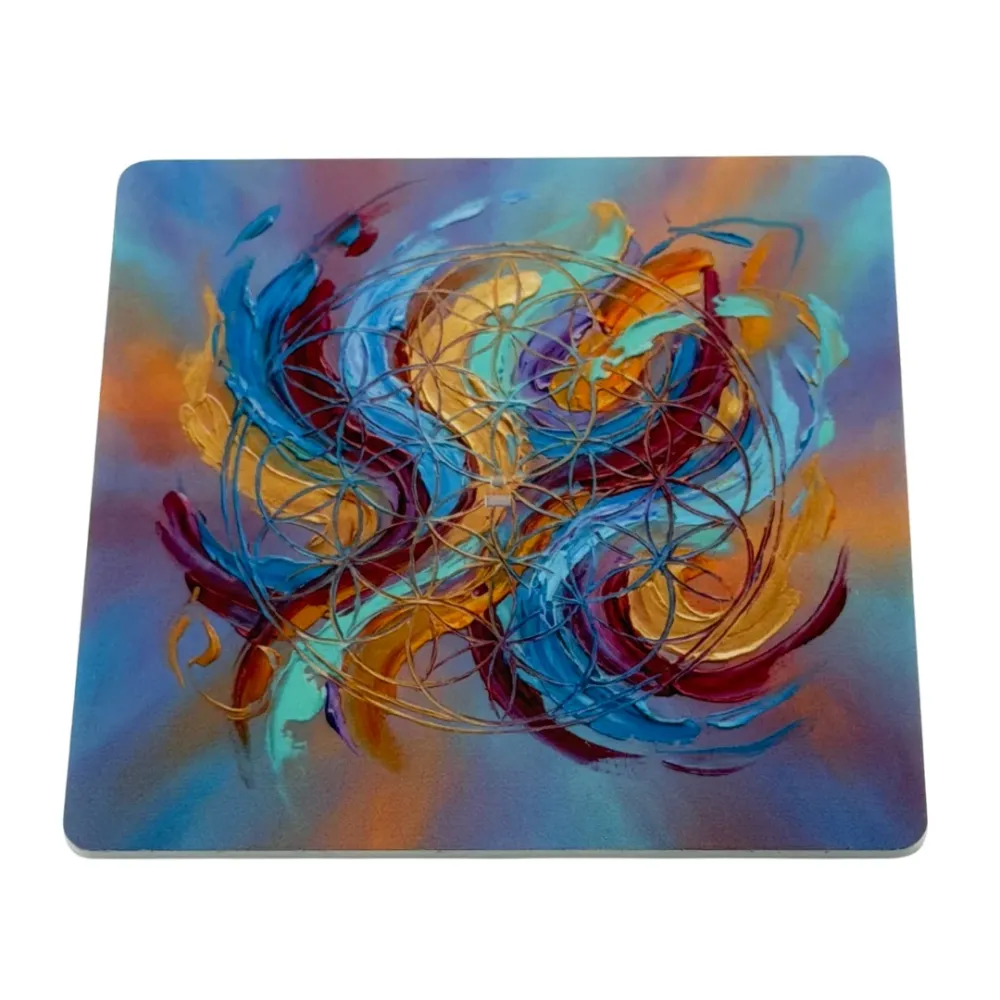 Blume des Lebens – Motiv 11 | Abstrakter Räucherstäbchenhalter aus Acryl - 10 × 10 cm