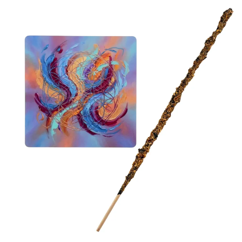 Blume des Lebens – Motiv 11 | Abstrakter Räucherstäbchenhalter aus Acryl - 10 × 10 cm