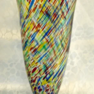 BLUMENVASE - Hartglas, Abstrakt Schräge Streifen Linien Striche Motiv Dekor