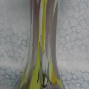 BLUMENVASE - Hartglas, Murano Art Abstrakt Senkrechte Schleier Motiv Dekor