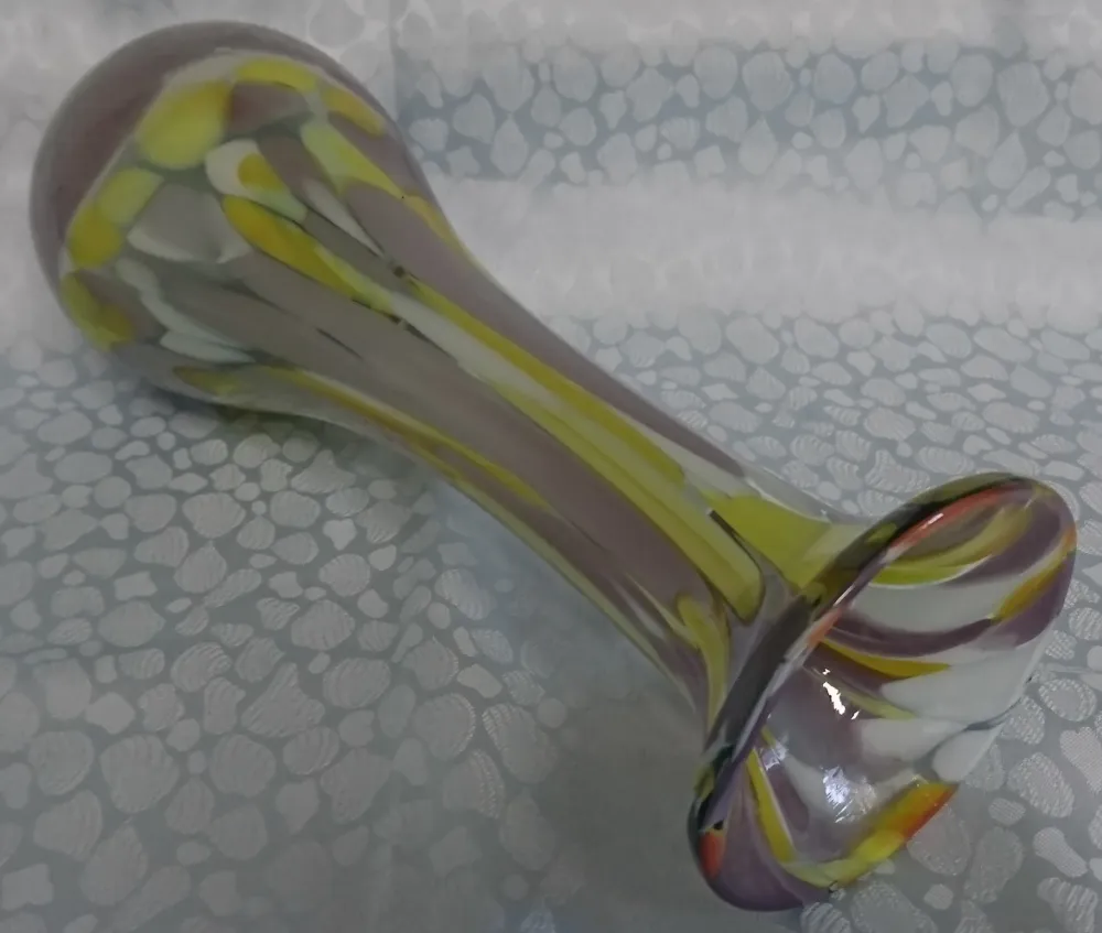 BLUMENVASE - Hartglas, Murano Art Abstrakt Senkrechte Schleier Motiv Dekor