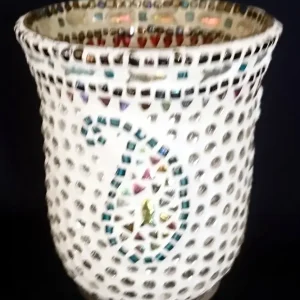 BLUMENVASE - Hartglas, Wasser Regentropfen Fisch Punkte Kreise Abstrakt Motiv Dekor, Handmade