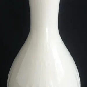BLUMENVASE - Porzellan, Einfärbiges Senkrechte Linien Striche Relief Motiv Dekor