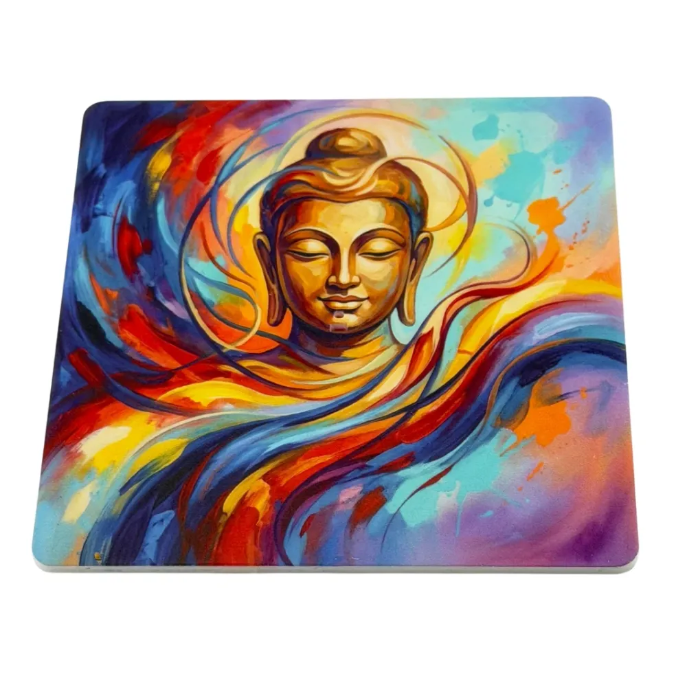 Buddha – Motiv 5 | Abstrakter Räucherstäbchenhalter aus Acryl - 10 × 10 cm