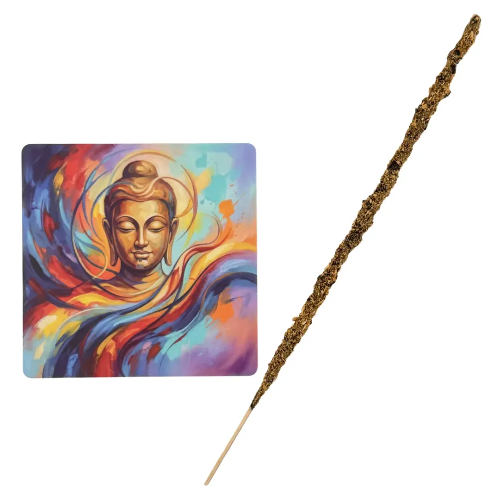 Buddha – Motiv 5 | Abstrakter Räucherstäbchenhalter aus Acryl - 10 × 10 cm