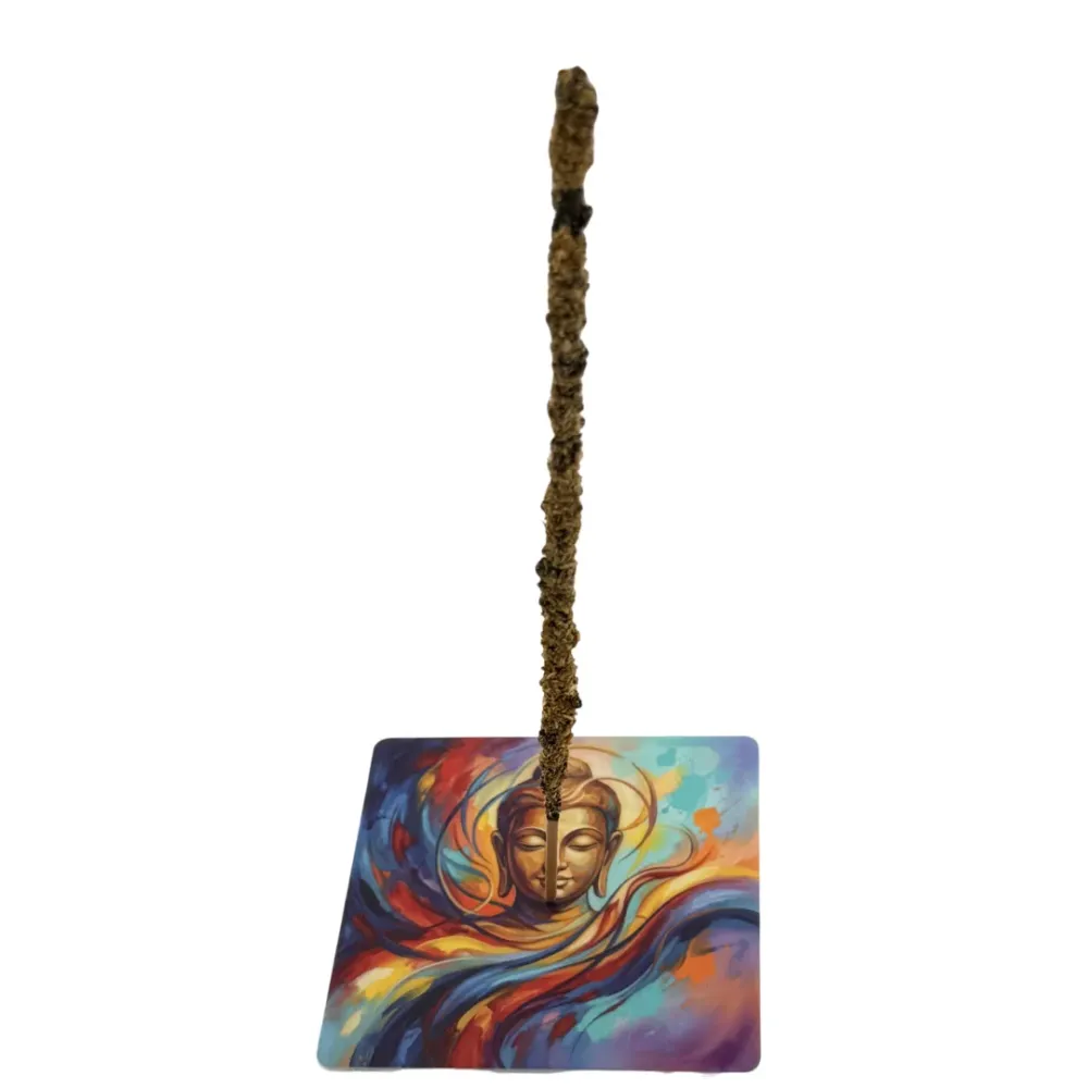 Buddha – Motiv 5 | Abstrakter Räucherstäbchenhalter aus Acryl - 10 × 10 cm