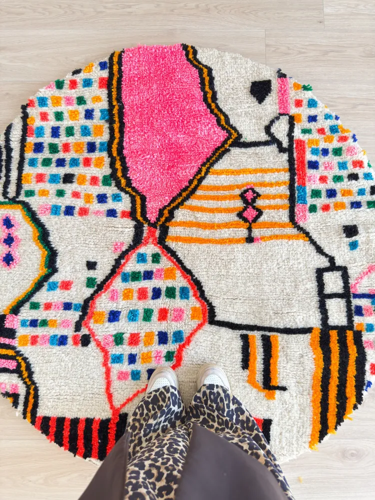 Bunter Berberteppich 138 cm - Nr. 1