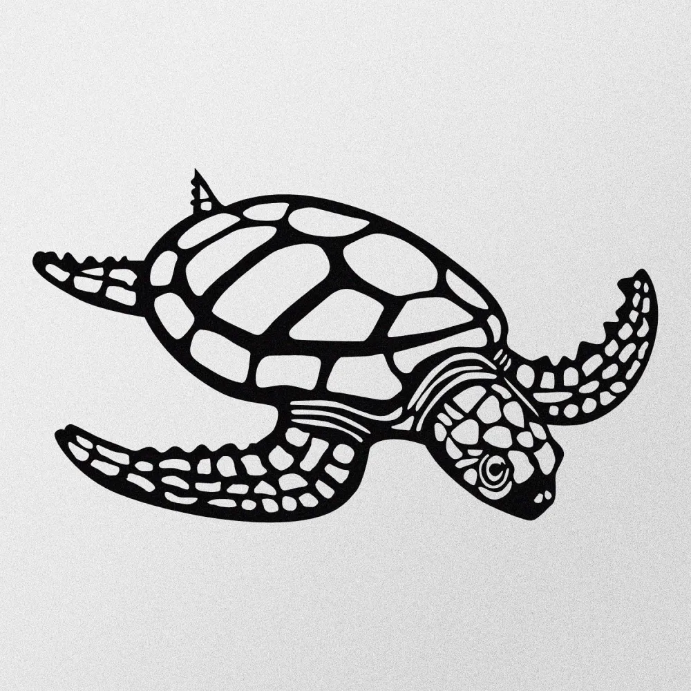 Caretta Caretta Wanddeko - Schwarz