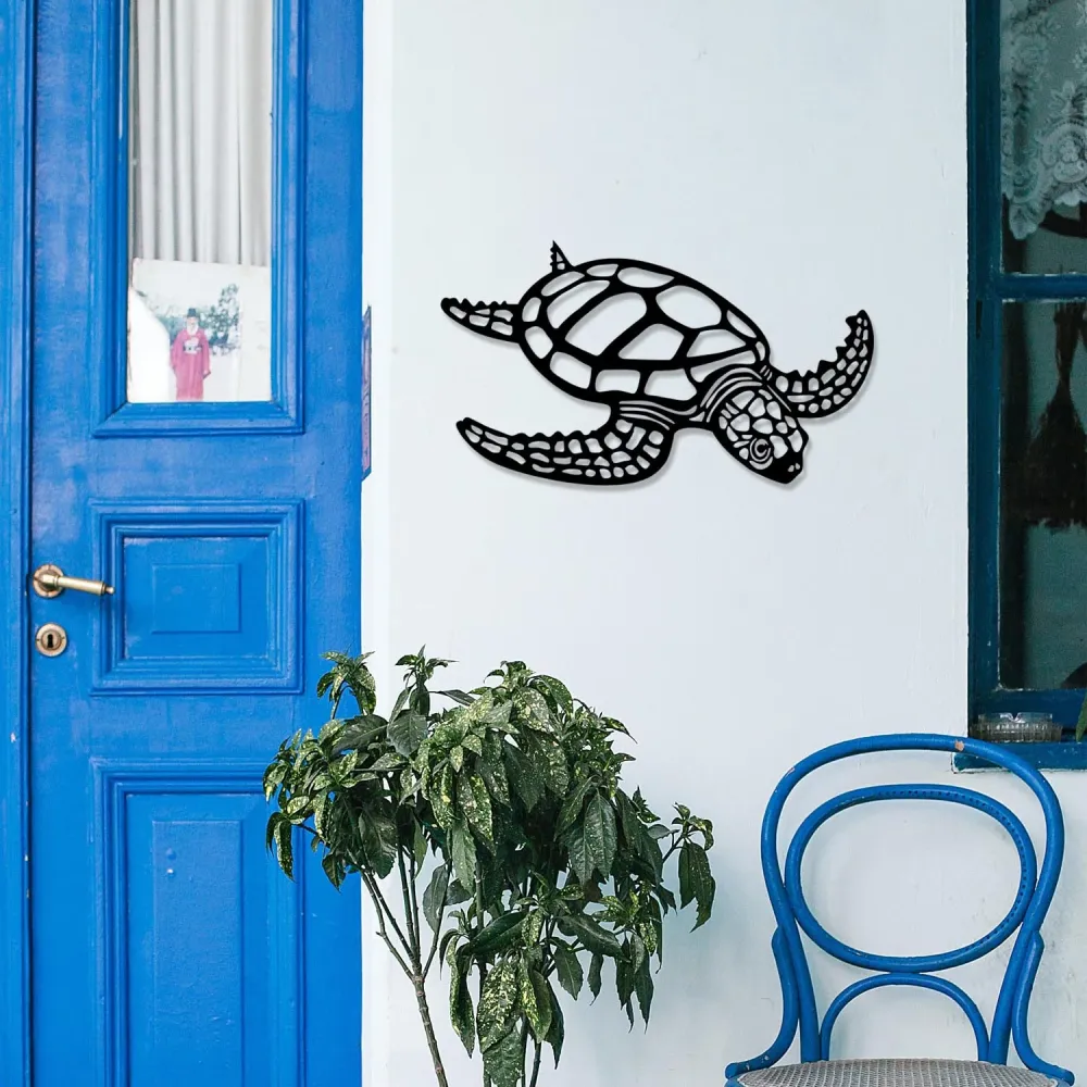 Caretta Caretta Wanddeko - Schwarz