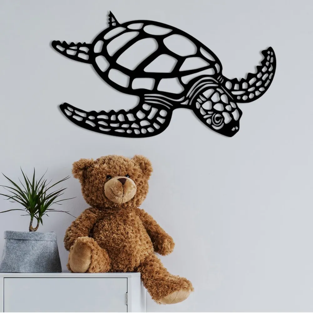 Caretta Caretta Wanddeko - Schwarz