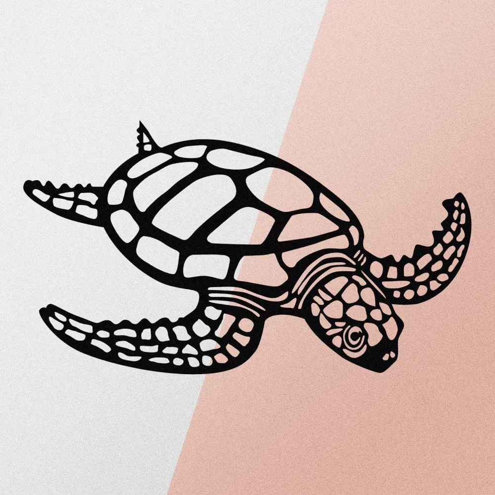 Caretta Caretta Wanddeko - Schwarz