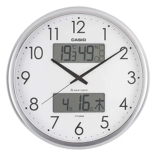 CASIO Wanduhr Funk Thermo-/Hygrometer und Wohnklima-Anzeige ITM-650J-8JF Silber