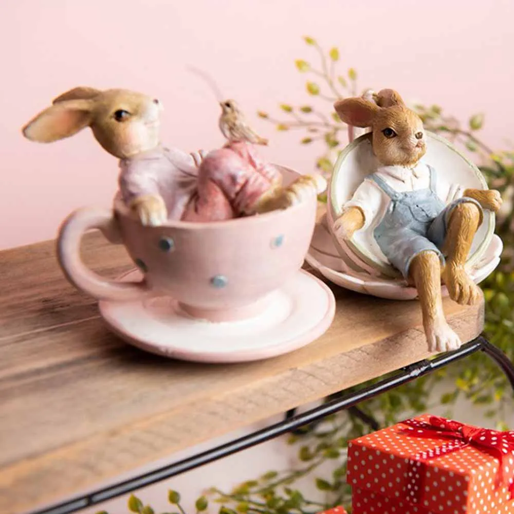 Clayre & Eef - Hase Tasse mit Vogel Rosa