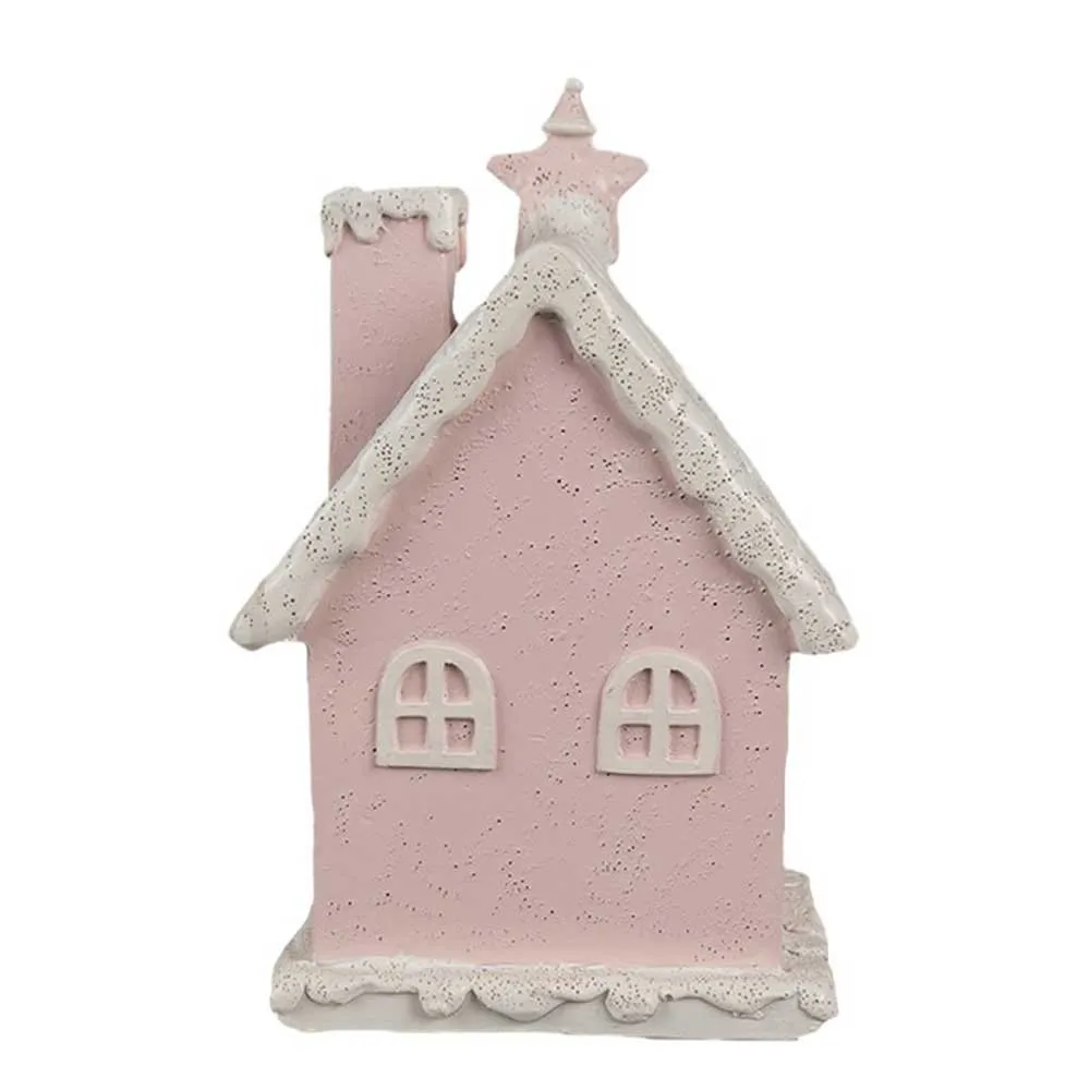 Clayre & Eef - Lebkuchenhaus mit LED 15 cm Rosa