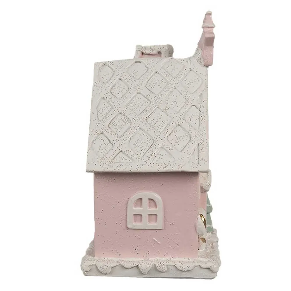 Clayre & Eef - Lebkuchenhaus mit LED 15 cm Rosa