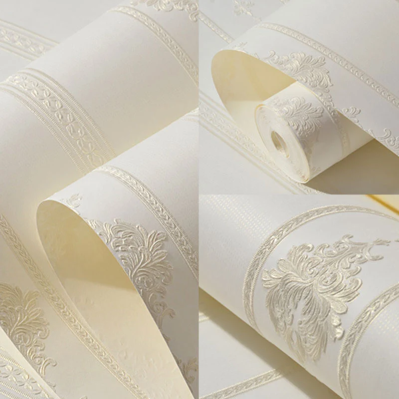 19,5' x 20,5" Blumentapetenrolle für Heimdekoration, gestreifte Wandverkleidung natürlicher Farbe, selbstklebend Clearhalo