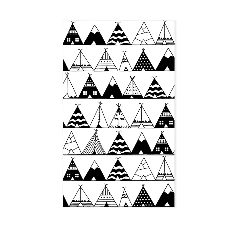 33' x 20,5" Dreieckstapete für Wohnzimmerdekoration, Geometrien, Wandverkleidung Schwarz und Weiß, wasserbeständig Clearhalo