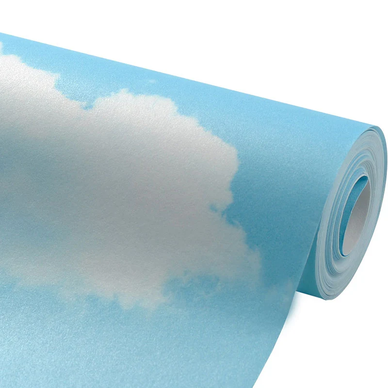 20,5" x 33' Wolkentapete Pastellfarben, Wandverkleidung aus Vliesstoff für Kinder, nicht beklebt Clearhalo