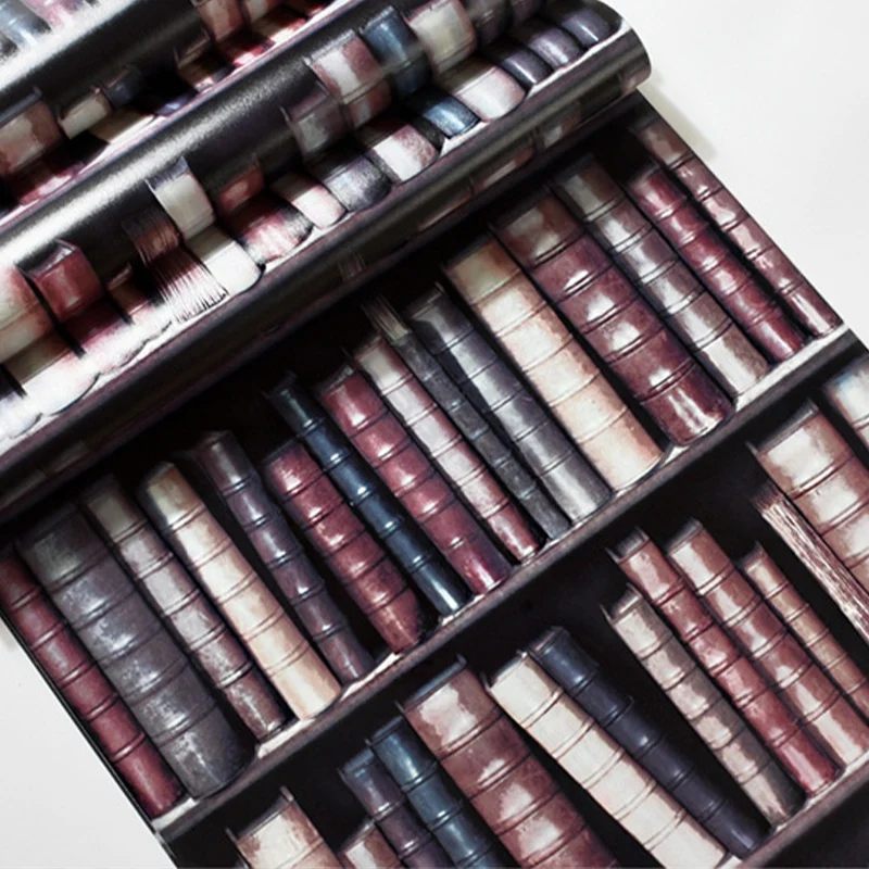 3D-Buchhandlung und gestapelte Bücher, dekorative, nicht geklebte Tapete, 57,1 Quadratfuß. Clearhalo